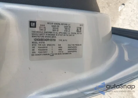 2013 Chevrolet Tahoe Lt from USA, damaged, VIN 1GNSKBE04DR103700